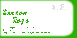marton rozs business card